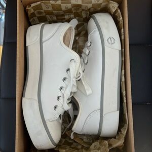 White Sneakers with Gray Accents